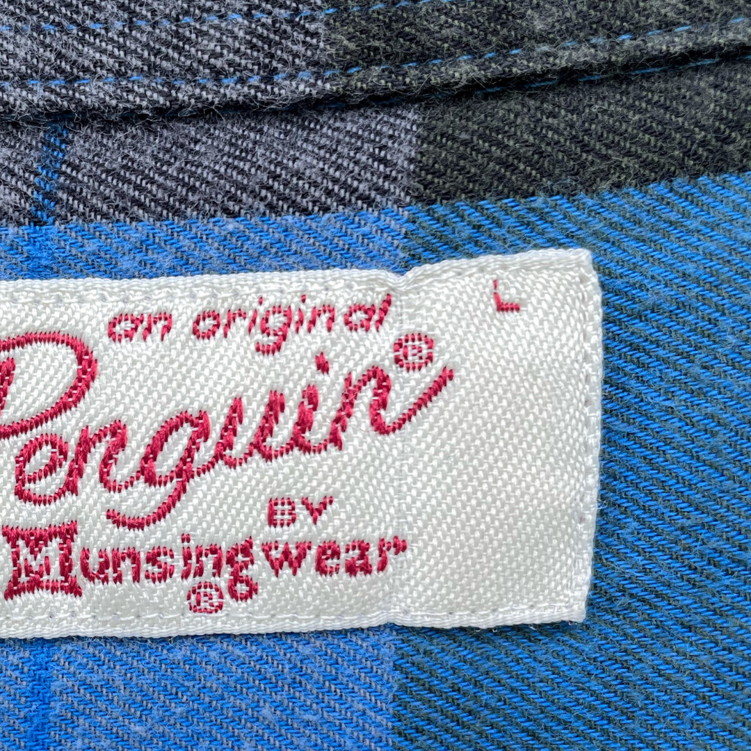 Text Hostage Blue Plaid Button-Up Shirt