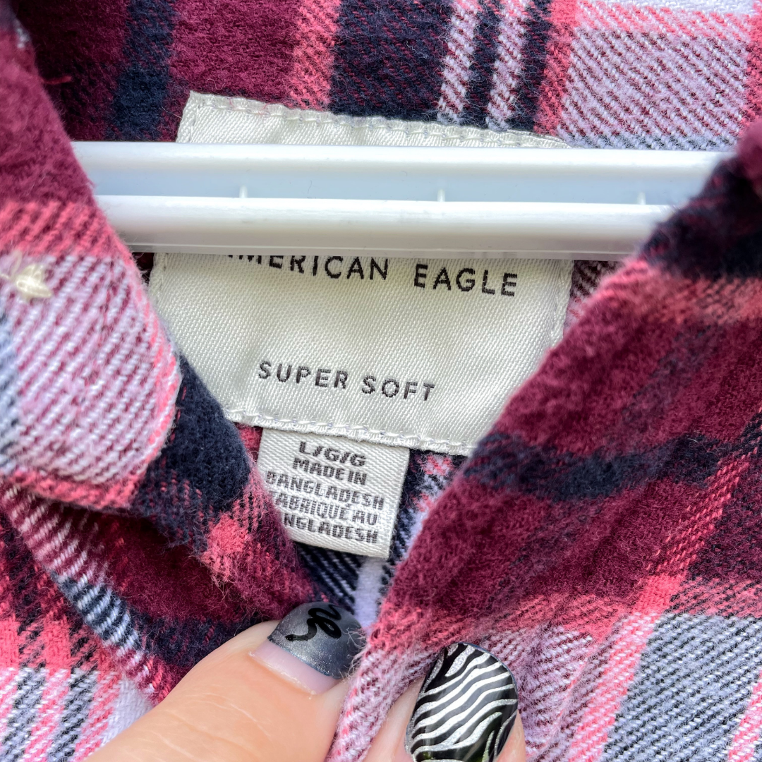 Live Laugh Lexapro Burgundy Plaid Button-Up Shirt With Hood