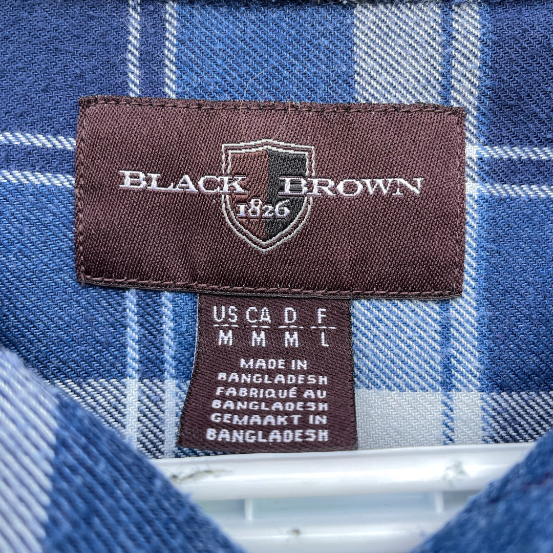Not Into Giving A Shit Blue Plaid Button-Up Shirt