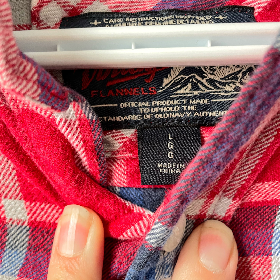 Retro Slogan Print Red Plaid Button-Up Shirt