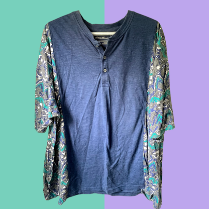 Abstract Sleeves - Henley T-Shirt