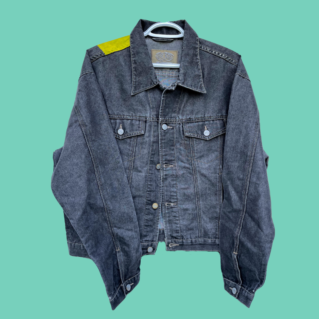 Handpainted Smiley Face Graphic Cotton Denim Jacket