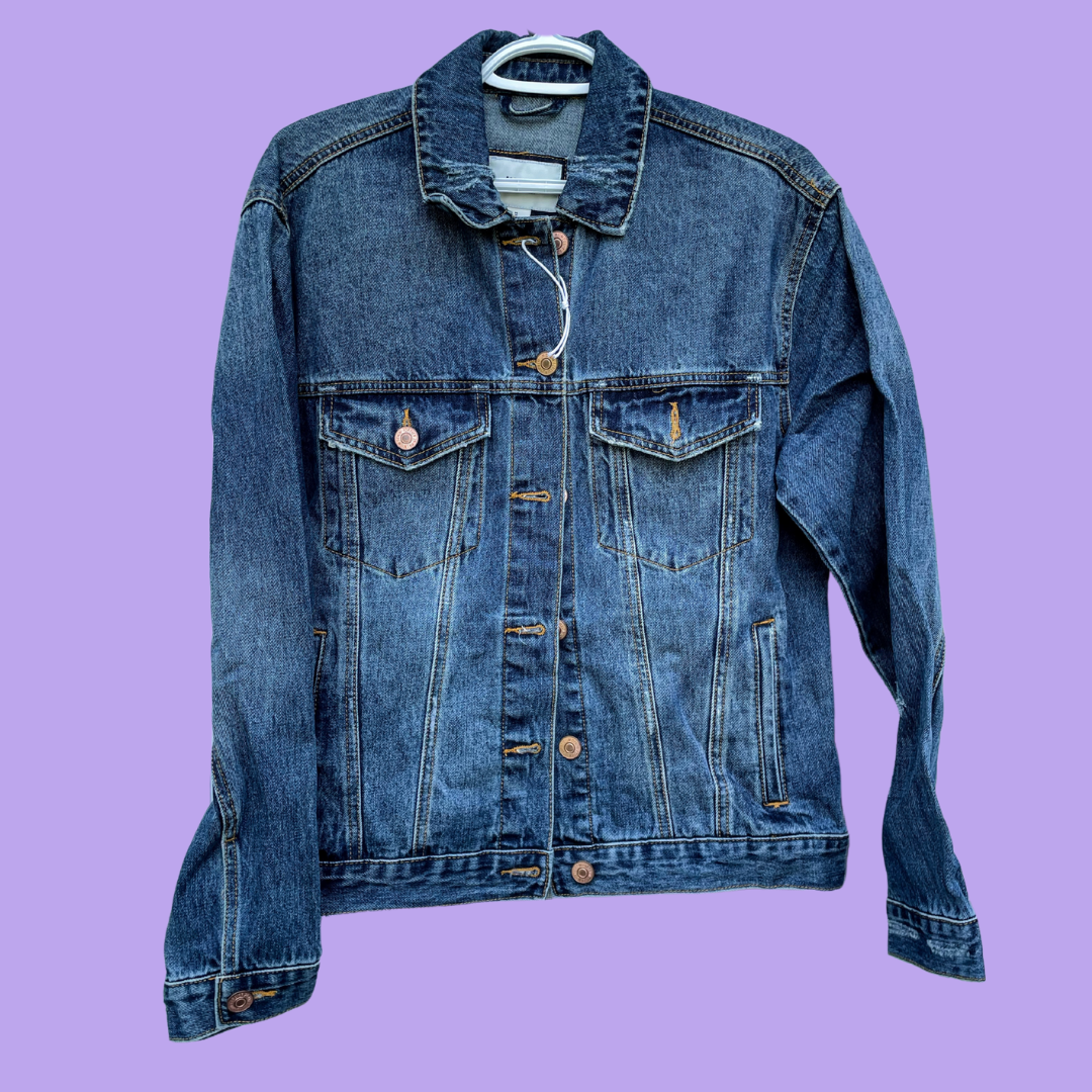 Modern Rainbow Painted Denim Jacket