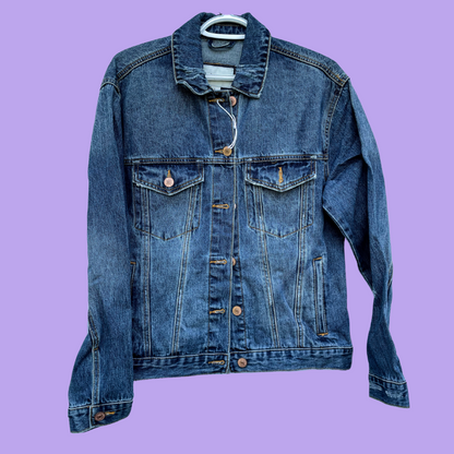 Modern Rainbow Painted Denim Jacket