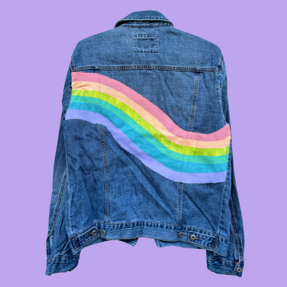 Modern Rainbow Painted Denim Jacket
