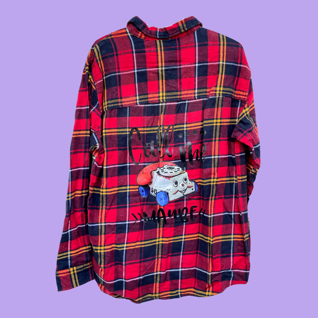 Plaid Call Me Maybe Graphic Flannel