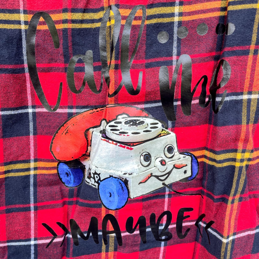 Plaid Call Me Maybe Graphic Flannel