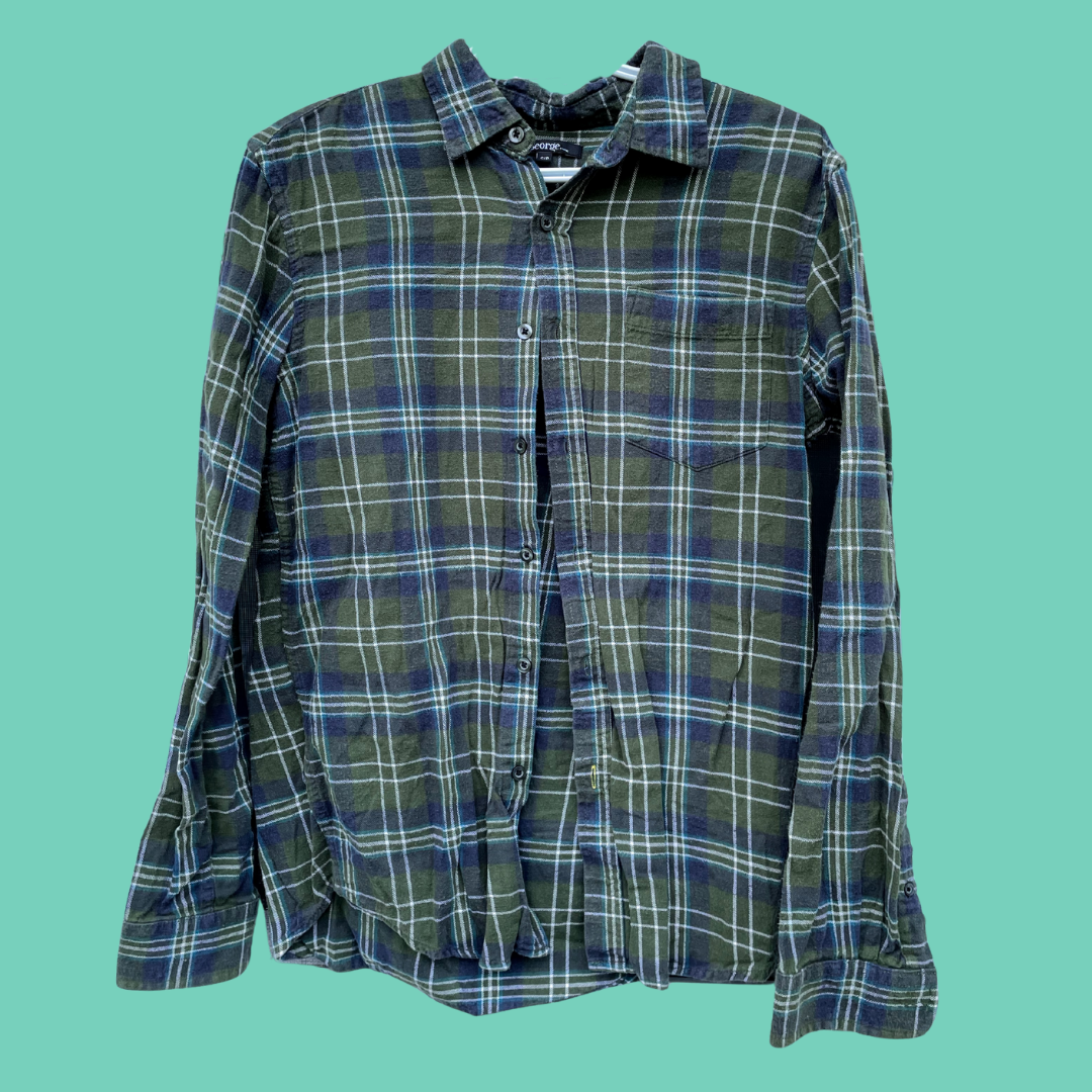 Bank Account Plaid Button-Up Shirt