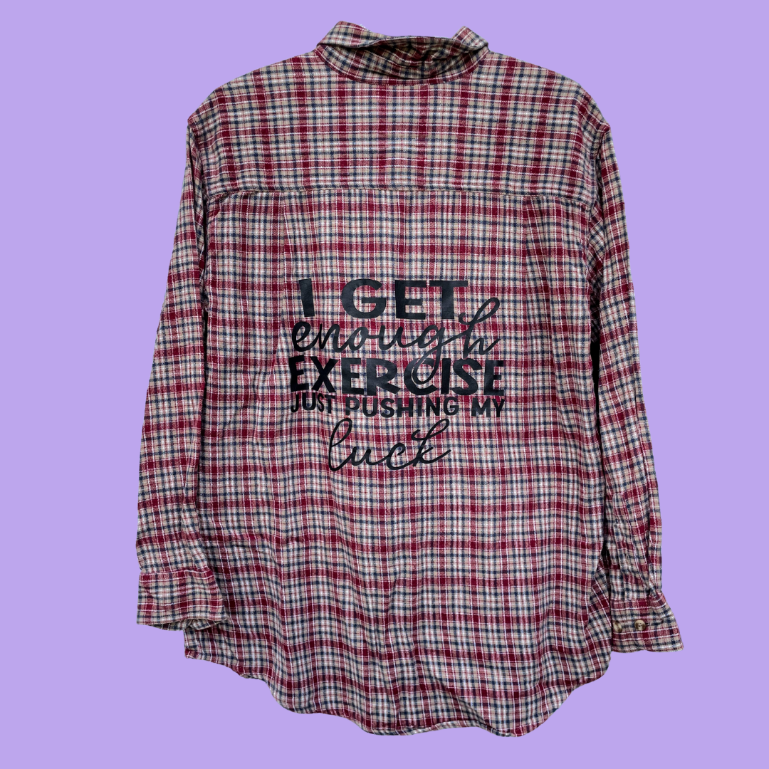 Exercise Plaid Button-Up Shirt