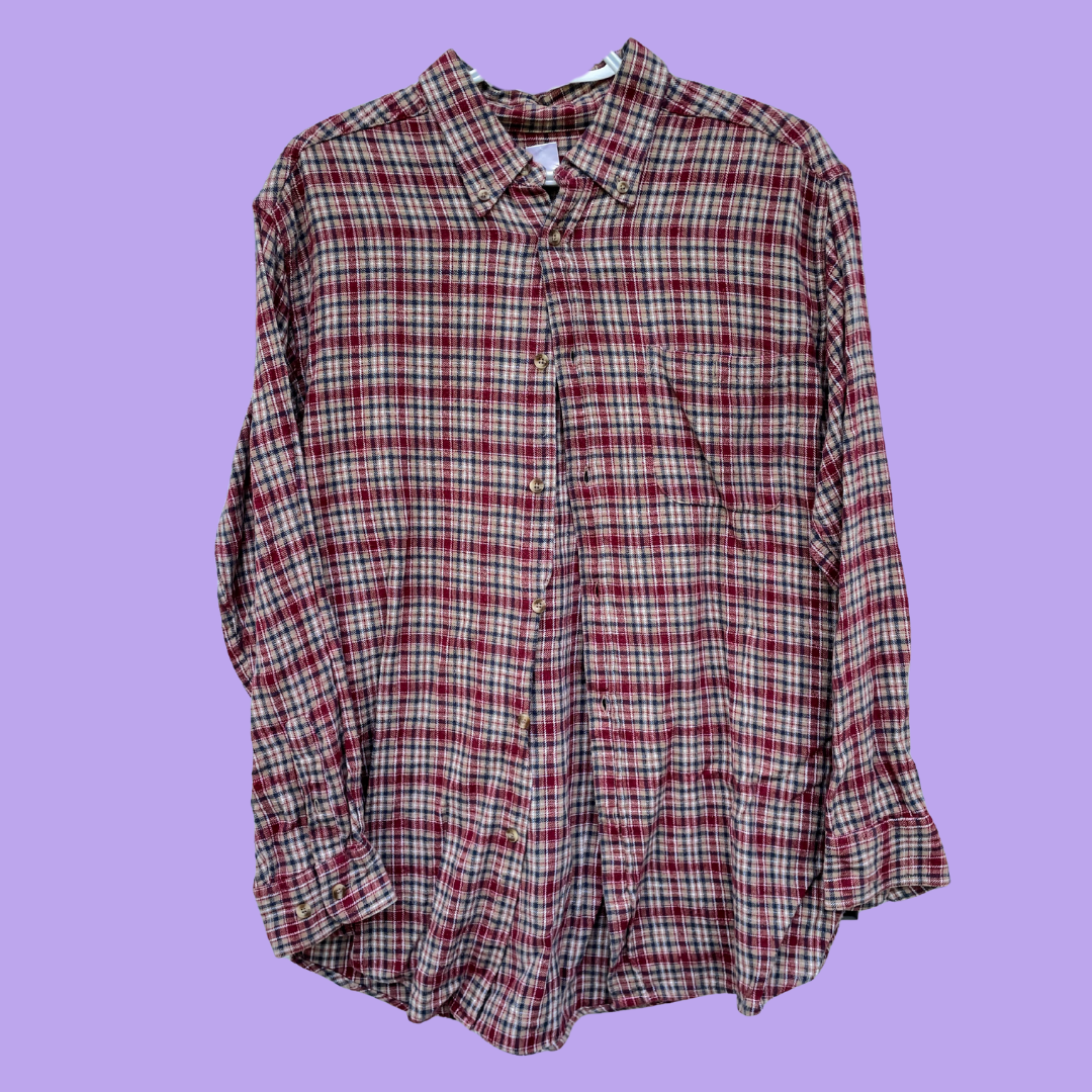 Exercise Plaid Button-Up Shirt