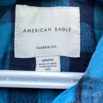 How You Doin' Graphic Blue Plaid Button-Up Shirt