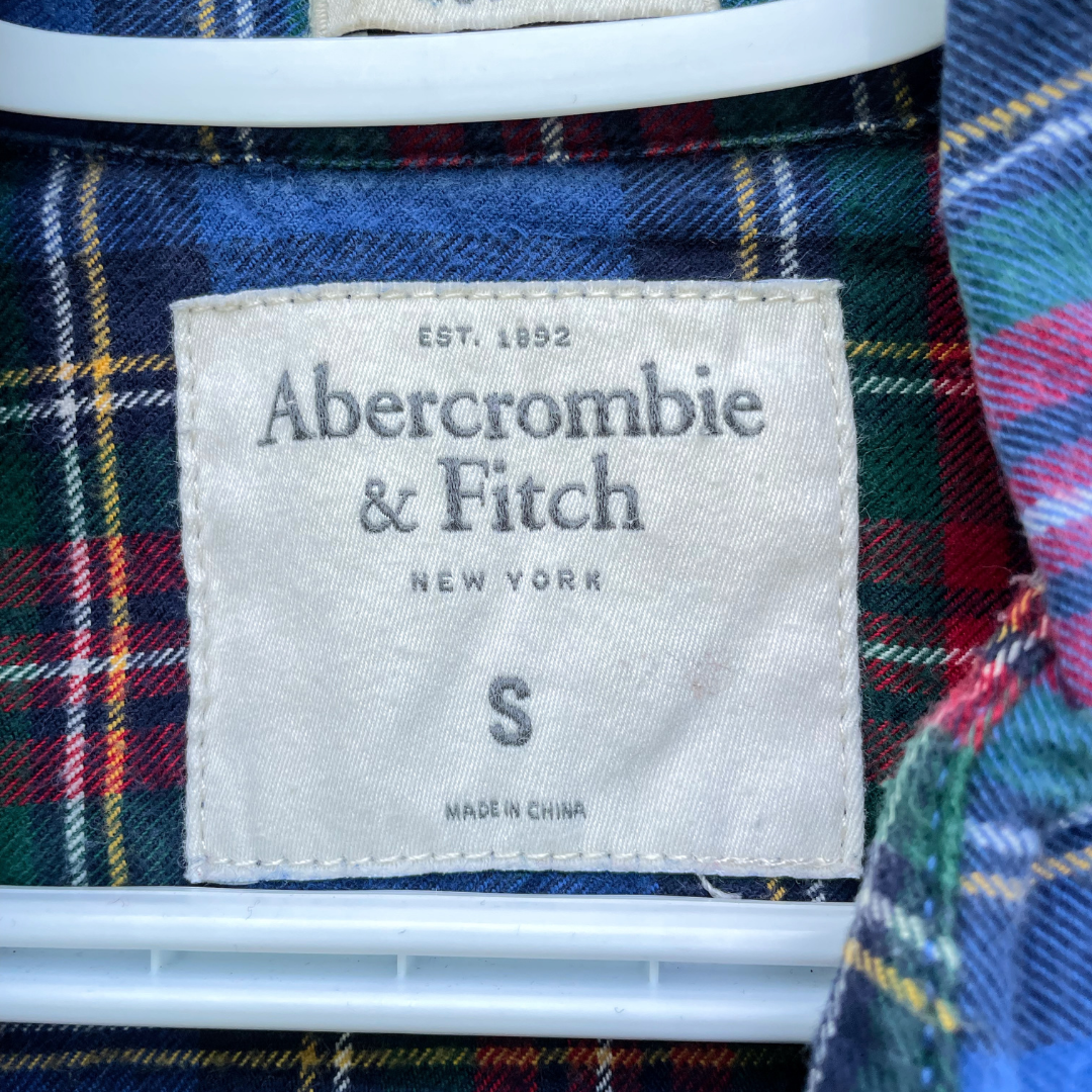 Plaid Flannel Button-Up Shirt With Graphic Heart Back