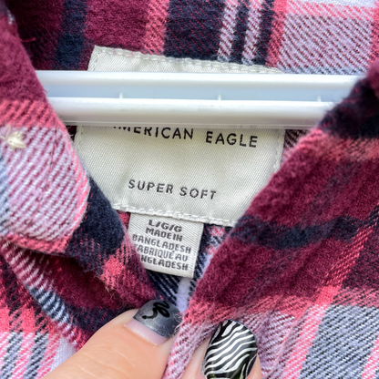 Live Laugh Lexapro Burgundy Plaid Button-Up Shirt With Hood