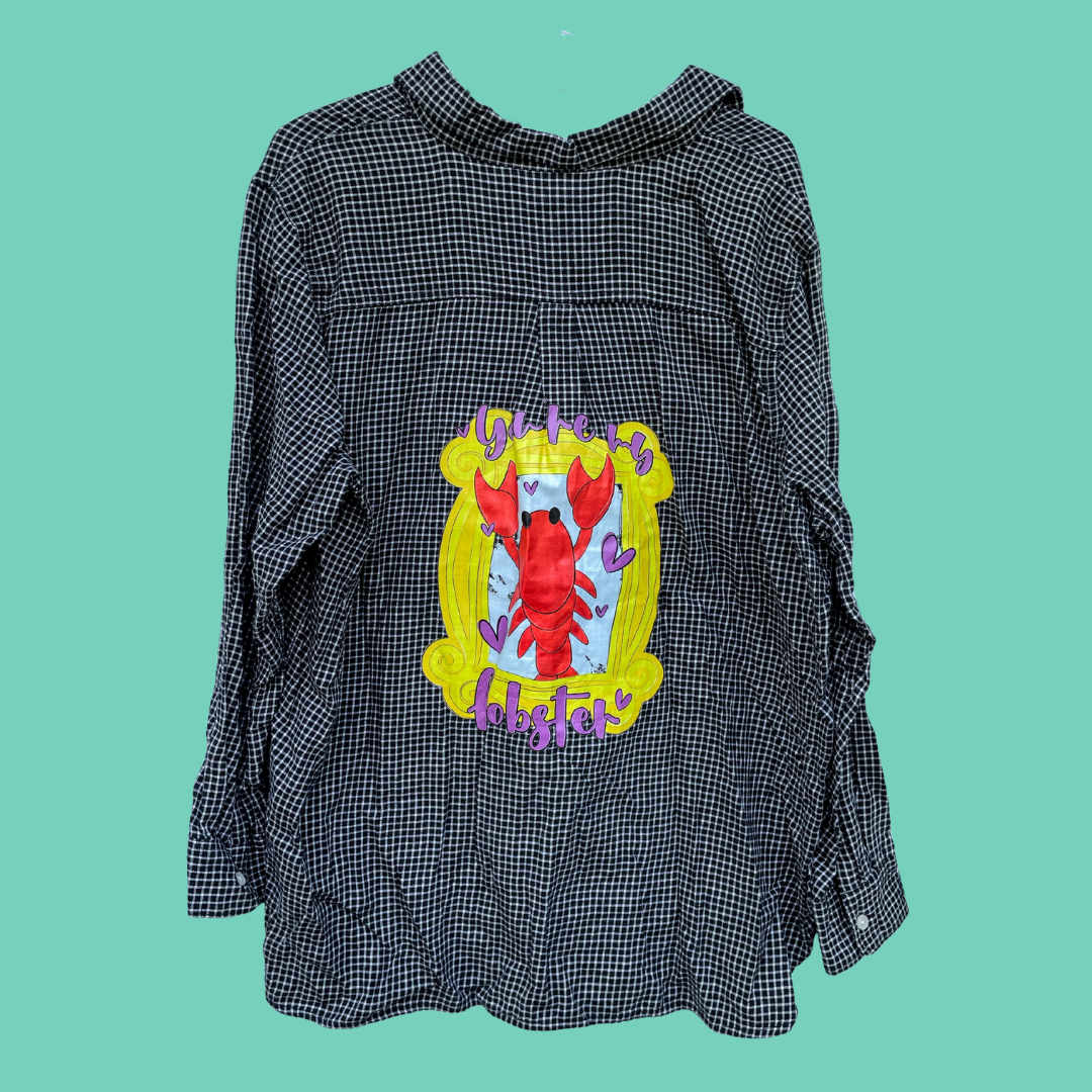 Classic Gingham Shirt With Lobster Art