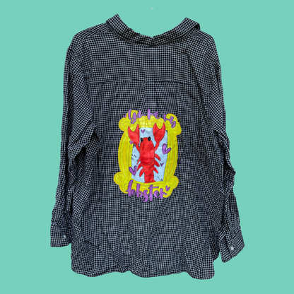 Classic Gingham Shirt With Lobster Art