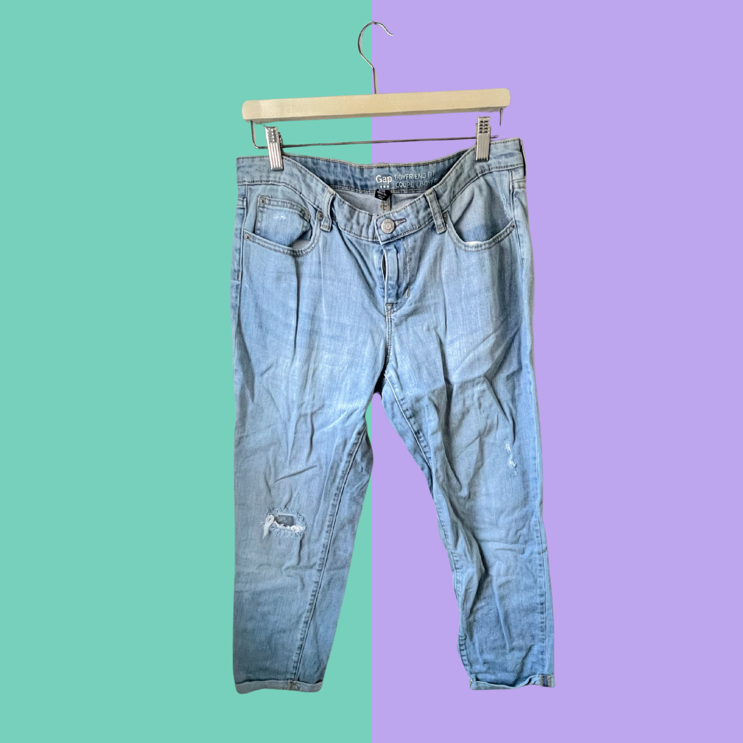 Checkerboard Flame Painted Pocket Light Wash Jeans