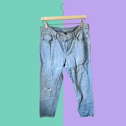 Checkerboard Flame Painted Pocket Light Wash Jeans