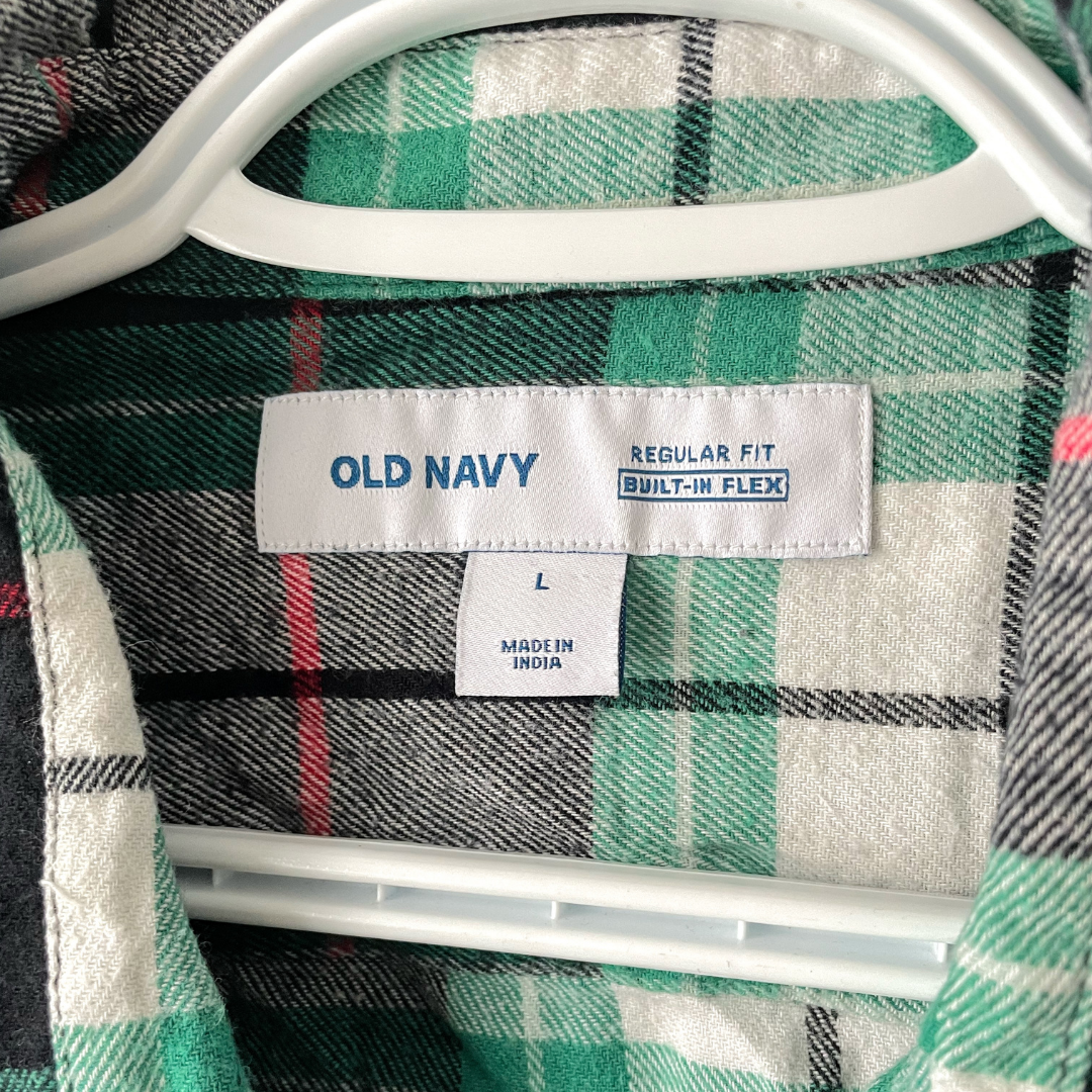 I Cry A Lot Graphic Green And Black Plaid Button-Up Shirt