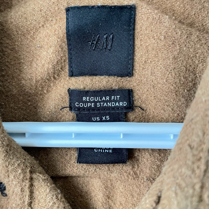 Collage Graphic Brown Button-Up Shirt