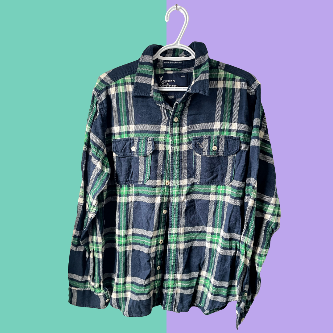 Going To Hell Graphic Plaid Button-Up Shirt