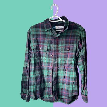 'The Plastics' Character Graphic Plaid Button-up Flannel Shirt