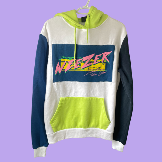 Weezer Neon Graphic Block Hoodie Sweatshirt - M