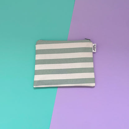 Mint Stripe - Zip Pouch