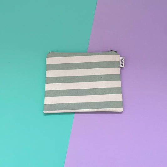 Mint Stripe - Zip Pouch
