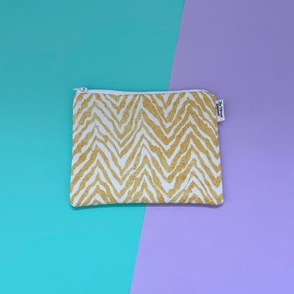 Yellow Zebra - Zip Pouch