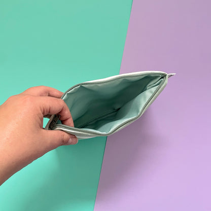 Mint Stripe - Zip Pouch