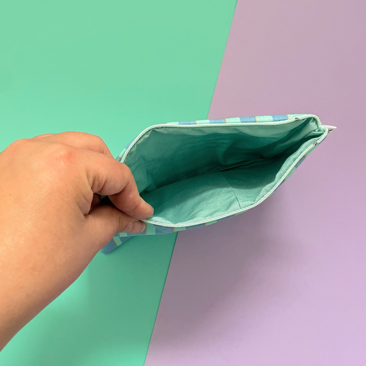 Blue Stripe - Zip Pouch