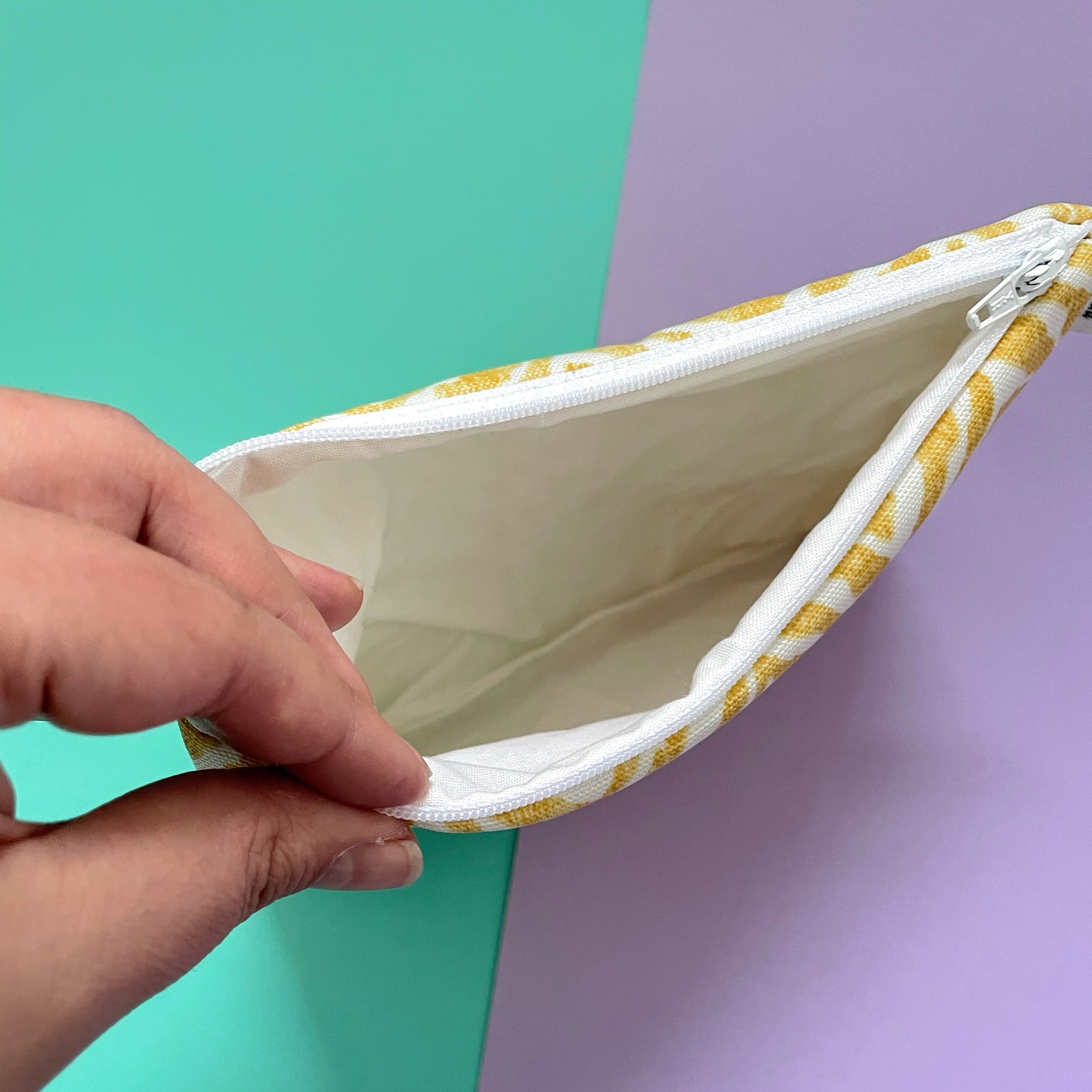 Yellow Zebra - Zip Pouch