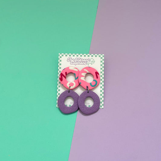 Pink ZigZag Earrings