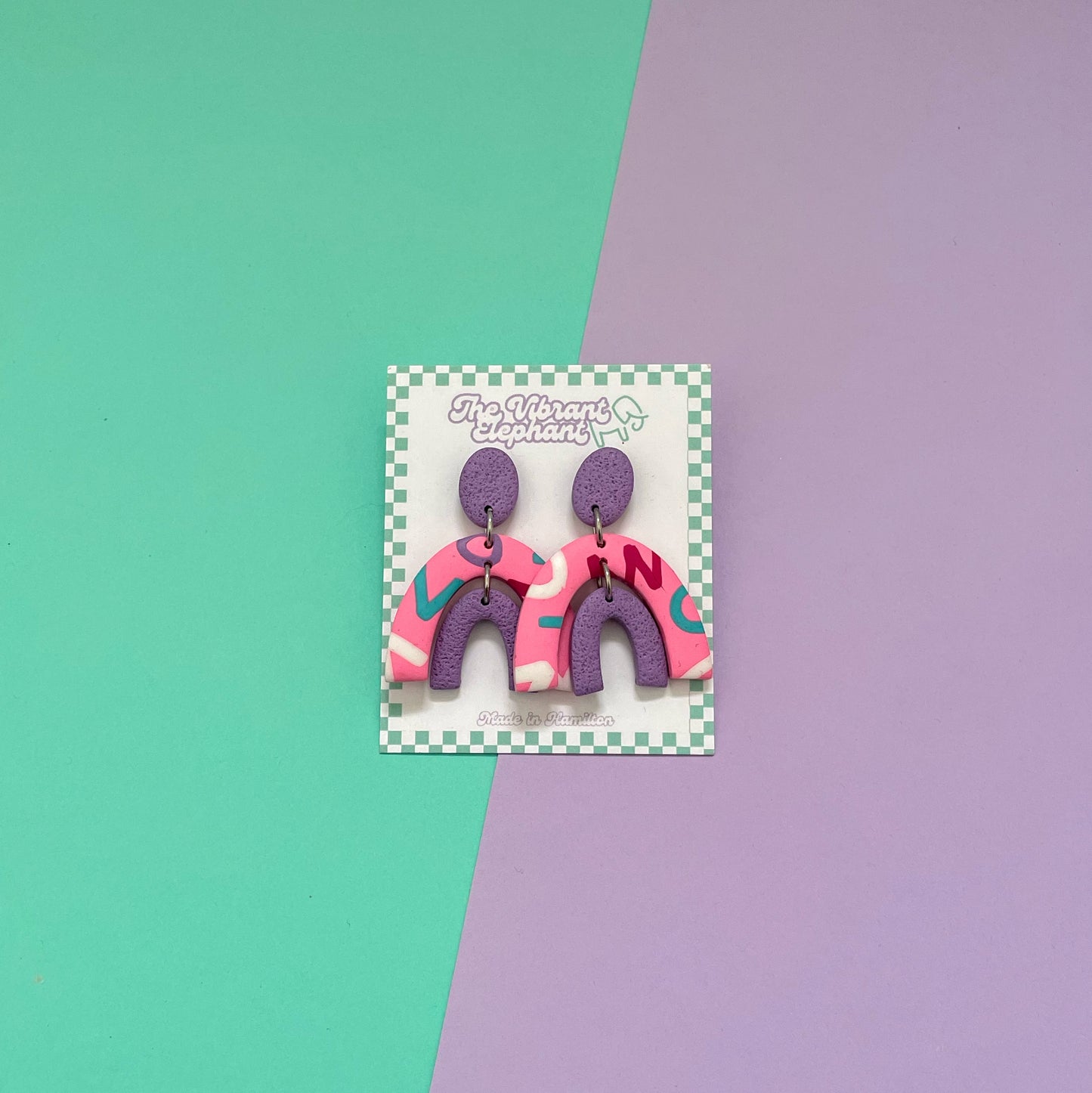 Pink ZigZag Earrings
