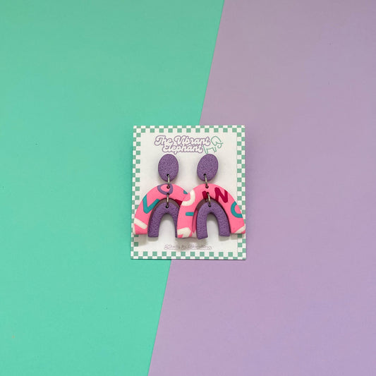 Pink ZigZag Earrings