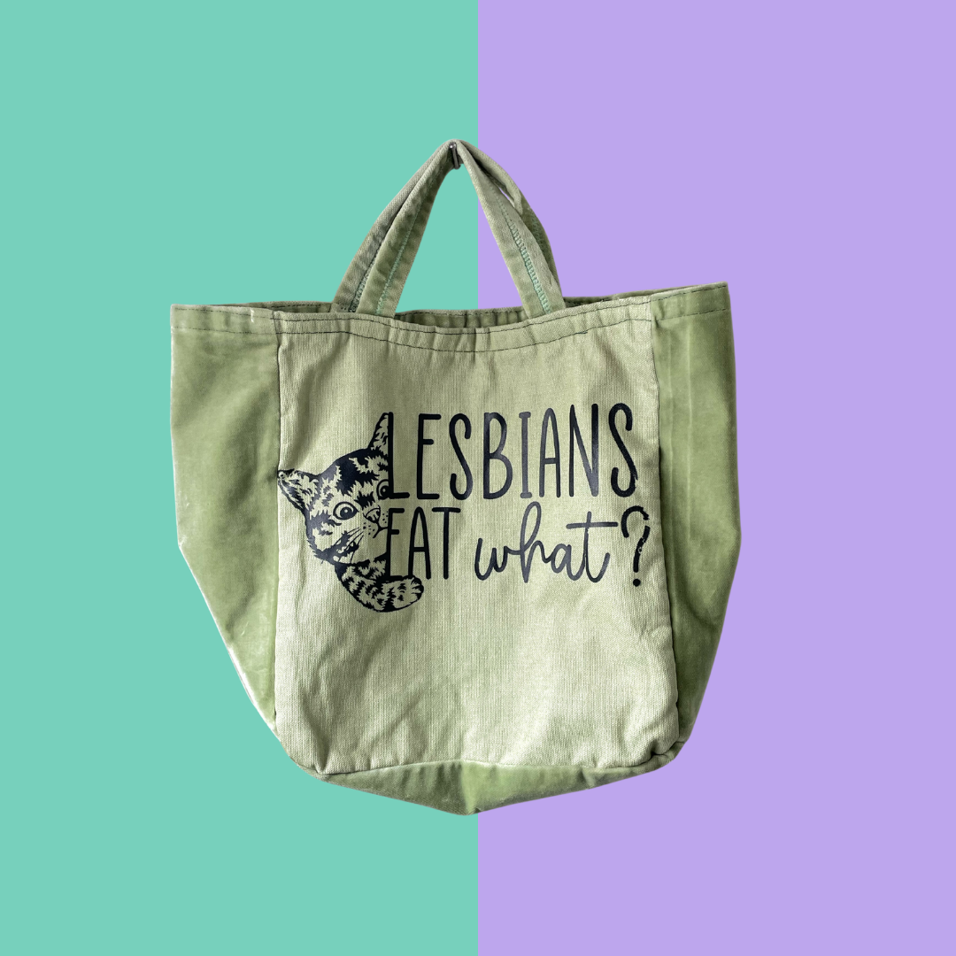 Cat Graphic Slogan Canvas Tote Bag